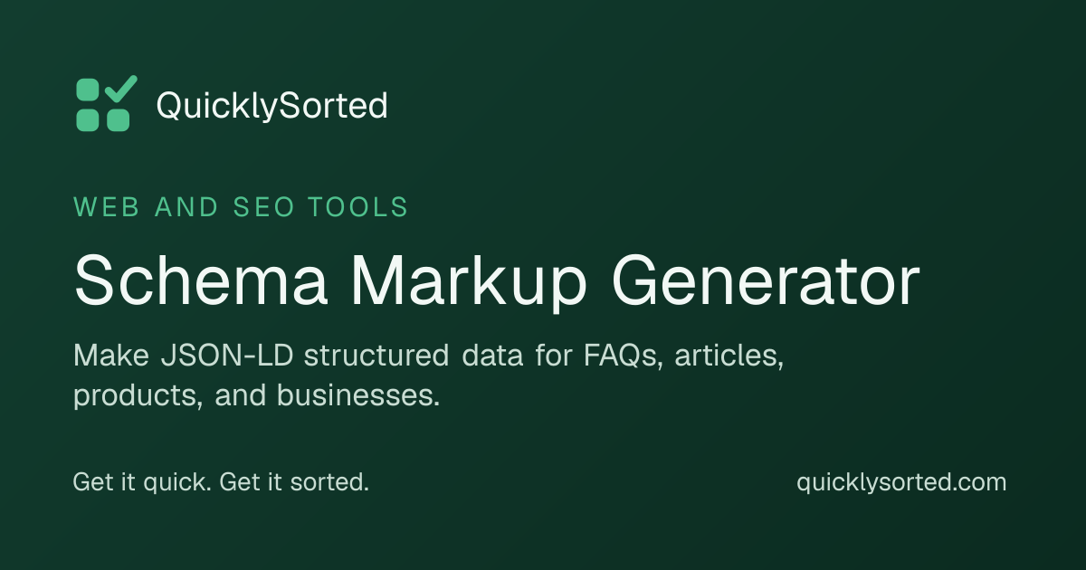 Schema Markup Generator (JSON-LD) | QuicklySorted